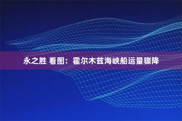 永之胜 看图：霍尔木兹海峡船运量骤降