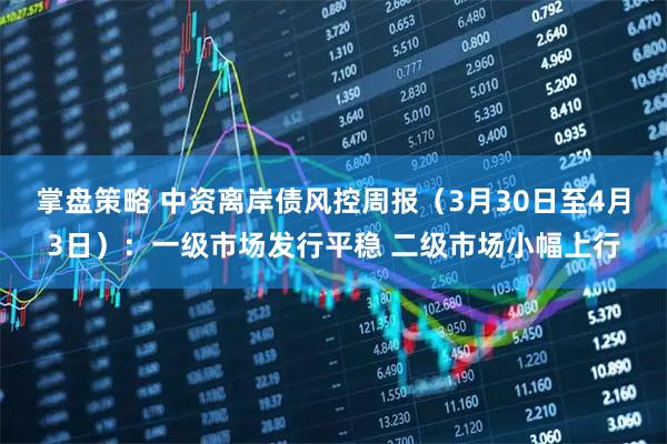 掌盘策略 中资离岸债风控周报（3月30日至4月3日）：一级市场发行平稳 二级市场小幅上行